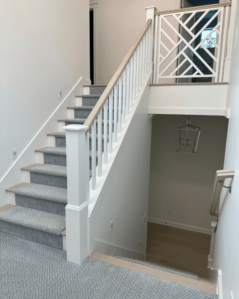 Artistic staircase with a geometric modern design