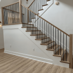 Statement staircase in a luxurious home.