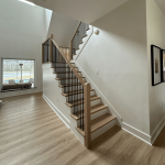 Statement staircase in a luxurious home.