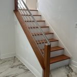 Open riser staircase for airy spaces.