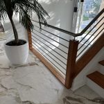 Open riser staircase for airy spaces.