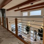 Open riser staircase for airy spaces.