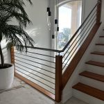 Open riser staircase for airy spaces.