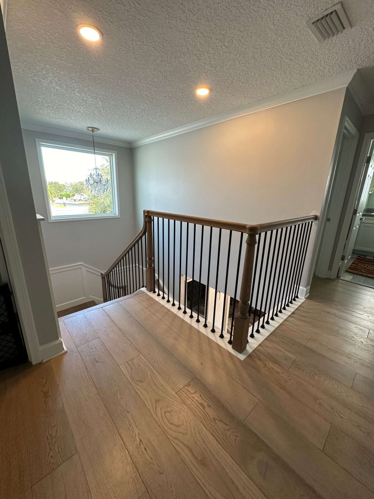 Statement staircase in a luxurious home.
